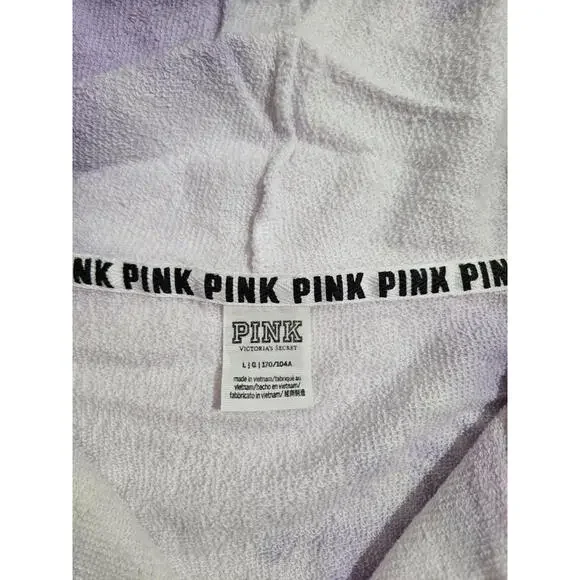 Victoria's Secret PINK Hoodie Hooded Sweatshirt Tie Dye Full Zip Large NEW - Picture 2 of 5